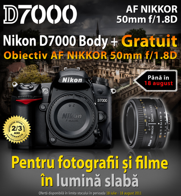 Nikon D7000 Body + AF 50mm 1.8D gratuit