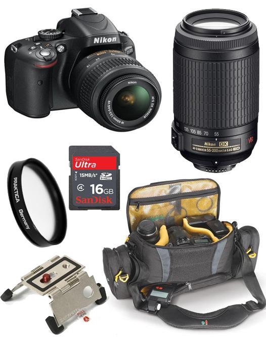 Nikon D5100 kit 18-55 VR cu 55-200mm CADOU